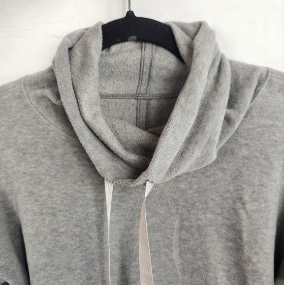 Lululemon Go Forward Cowl Neck Fleece Pullover Sweater Heathered Light Grey 6 - Picture 4 of 12